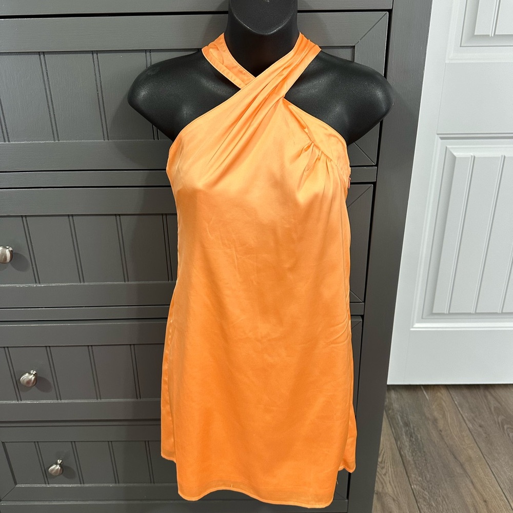 Sky to moon Orange Halter Neck Dress size small